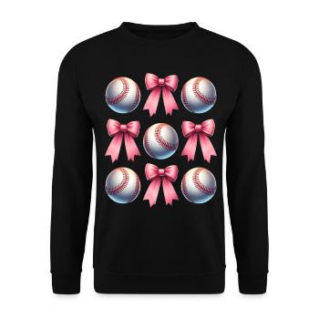 Coquette Bow Baseball Spieler Team Coach Trainer - Unisex Pullover - Schwarz - Vorne - Alina (178cm) & Michal (187cm)