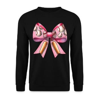Coquette Bow Baseball Muster Bat Spieler rosa - Unisex Pullover - Schwarz - Vorne - Alina (178cm) & Michal (187cm)
