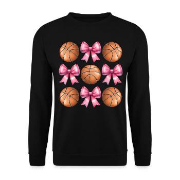 Coquette noeud basketteur Basketteur Fête des Mères Rose - Sweat-shirt Unisexe - noir - Devant - Alina (178cm) & Michal (187cm)