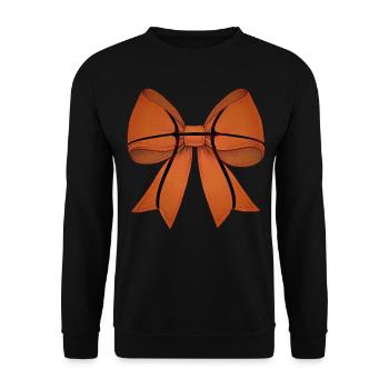 Coquette Bow Basketball Pattern Mother's Day Ribbon - Unisex Sweatshirt - black - Front - Alina (178cm) & Michal (187cm)