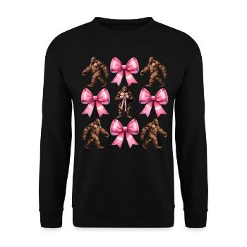 Coquette noeud Bigfoot Sasquatch Yeti Rose - Sweat-shirt Unisexe - noir - Devant - Alina (178cm) & Michal (187cm)