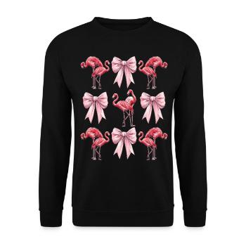 Coquette Bow Flamingo Mother's Day Band Mom Girl - Unisex Sweatshirt - black - Front - Alina (178cm) & Michal (187cm)
