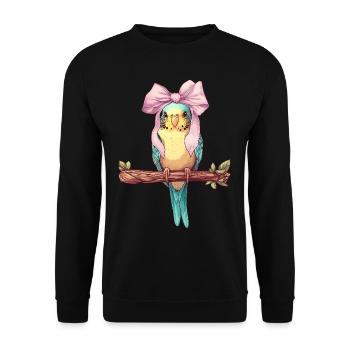 Coquette Cockatiel Perruche Perroquet - Sweat-shirt Unisexe - noir - Devant - Alina (178cm) & Michal (187cm)
