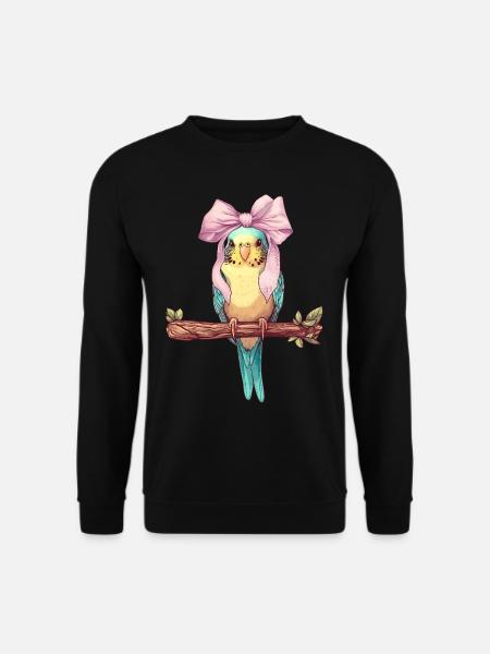 Coquette Cockatiel Budgie Parrot - Unisex Sweatshirt - black