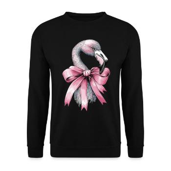 Coquette Bow Flamingo Muttertag Band Mom Girl - Unisex Pullover - Schwarz - Vorne - Alina (178cm) & Michal (187cm)
