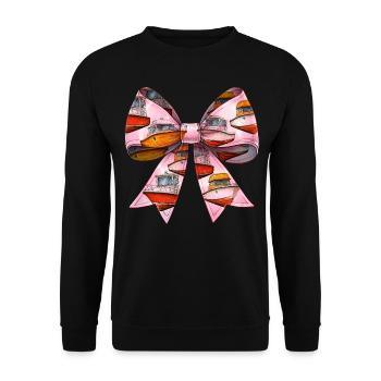Coquette Bow Boating Capitaine Boater Ribbon - Sweat-shirt Unisexe - noir - Devant - Alina (178cm) & Michal (187cm)