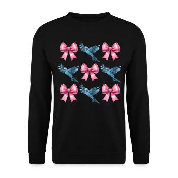 Coquette Bow Budgie Parakeet Parrot - Unisex Sweatshirt - black - Front - Alina (178cm) & Michal (187cm)