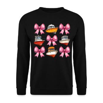 Coquette Bow Boating Capitaine Boater Ribbon - Sweat-shirt Unisexe - noir - Devant - Alina (178cm) & Michal (187cm)