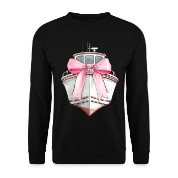 Coquette Bow Boating Capitaine Boater Ribbon - Sweat-shirt Unisexe - noir - Devant - Alina (178cm) & Michal (187cm)