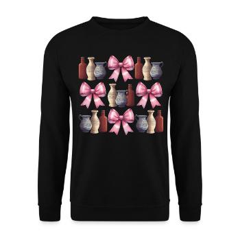 Coquette Bogen Archäologe Archäologie Vasen - Unisex Pullover - Schwarz - Vorne - Alina (178cm) & Michal (187cm)