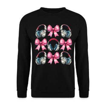 Coquette Bow Tontechniker Tontechniker - Unisex Pullover - Schwarz - Vorne - Alina (178cm) & Michal (187cm)