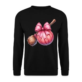 Coquette Bow Broomball Player Broomballer - Unisex Sweatshirt - black - Front - Alina (178cm) & Michal (187cm)