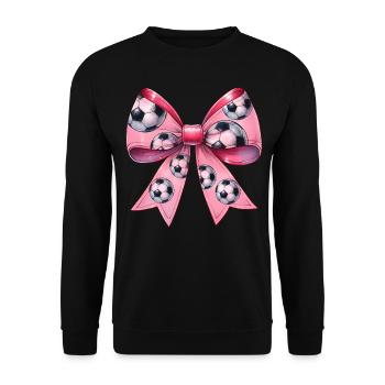 Coquette Bow Soccer Ballon Motif Fête des Mères - Sweat-shirt Unisexe - noir - Devant - Alina (178cm) & Michal (187cm)