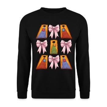 Coquette Bow Cornhole Board Bean Bag Mothers Day - Unisex Sweatshirt - black - Front - Alina (178cm) & Michal (187cm)