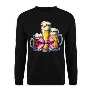 Bière artisanale Coquette Bow Brasserie de la fête des mères - Sweat-shirt Unisexe - noir - Devant - Alina (178cm) & Michal (187cm)