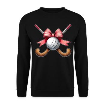 Coquette Bow Hockey sur gazon bâton balle fête des mères - Sweat-shirt Unisexe - noir - Devant - Alina (178cm) & Michal (187cm)