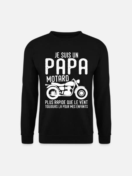 Biker Papa, Motorrad, Vatertagsgeschenk - Unisex Pullover - Schwarz