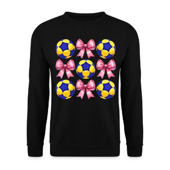 Coquette noeud Korfball Fête des mères Ruban rose Maman - Sweat-shirt Unisexe - noir - Devant - Alina (178cm) & Michal (187cm)