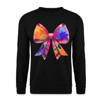 Coquette Bow Paintball Player Mothers Day Ribbon - Unisex Sweatshirt - black - Front - Alina (178cm) & Michal (187cm)