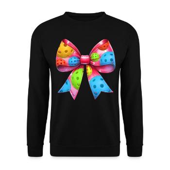Coquette Bow Pickleball Motif Fête des Mères Rose - Sweat-shirt Unisexe - noir - Devant - Alina (178cm) & Michal (187cm)