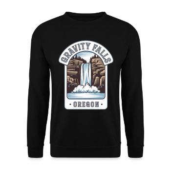 Gravity Falls Oregon für Oregon Urlauber - Unisex Pullover - Schwarz - Vorne - Alina (178cm) & Michal (187cm)