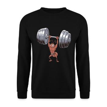 Funny ant in gym lifting weights - Unisex Sweatshirt - black - Front - Alina (178cm) & Michal (187cm)