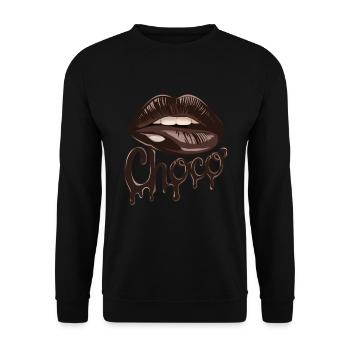 Chocolate Choco Lips Artwork for - Unisex Sweatshirt - black - Front - Alina (178cm) & Michal (187cm)