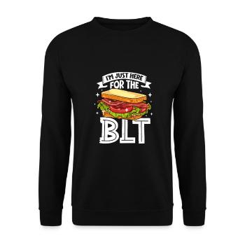 Nur hier für das BLT - Unisex Pullover - Schwarz - Vorne - Alina (178cm) & Michal (187cm)