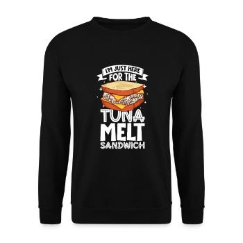 Nur hier für das Tuna Melt Sandwich - Unisex Pullover - Schwarz - Vorne - Alina (178cm) & Michal (187cm)