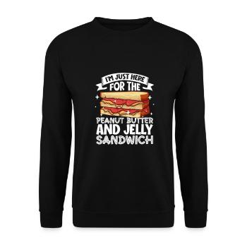 Seulement ici pour le sandwich au beurre de cacahuète et à la gelée - Sweat-shirt Unisexe - noir - Devant - Alina (178cm) & Michal (187cm)