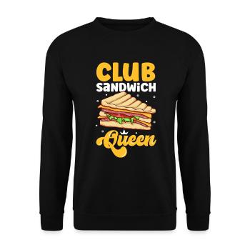 Club Sandwich Queen - Unisex Pullover - Schwarz - Vorne - Alina (178cm) & Michal (187cm)