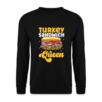 Turkey Sandwich Queen - Unisex Pullover - Schwarz - Vorne - Alina (178cm) & Michal (187cm)