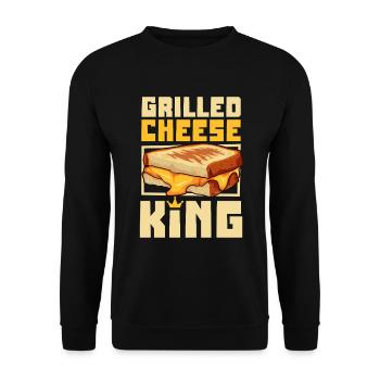 Grilled Cheese Sandwich King - Unisex Pullover - Schwarz - Vorne - Alina (178cm) & Michal (187cm)
