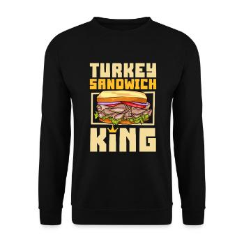 Turkey Sandwich King - Unisex Pullover - Schwarz - Vorne - Alina (178cm) & Michal (187cm)