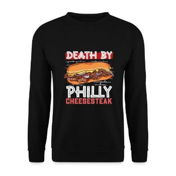 Death by Philly Cheesesteak - Unisex Sweatshirt - black - Front - Alina (178cm) & Michal (187cm)