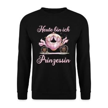 Heute Bin Ich Prinzessin Kutsche Mädchen - Unisex Pullover - Schwarz - Vorne - Alina (178cm) & Michal (187cm)