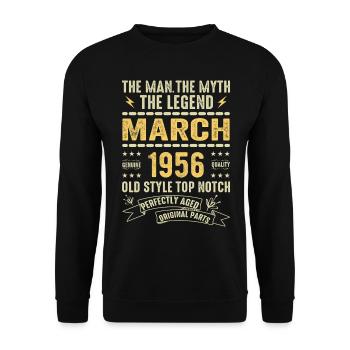 März 1956 Jubiläum 1956 - Legenden März 1956 - Unisex Pullover - Schwarz - Vorne - Alina (178cm) & Michal (187cm)