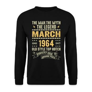 Mars 1964 Jubilé 1964 - Légendes Mars 1964 - Sweat-shirt Unisexe - noir - Devant - Alina (178cm) & Michal (187cm)