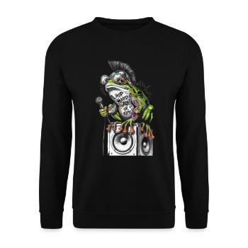 Frog Punk Street Art Graffiti Design - Unisex Sweatshirt - black - Front - Alina (178cm) & Michal (187cm)