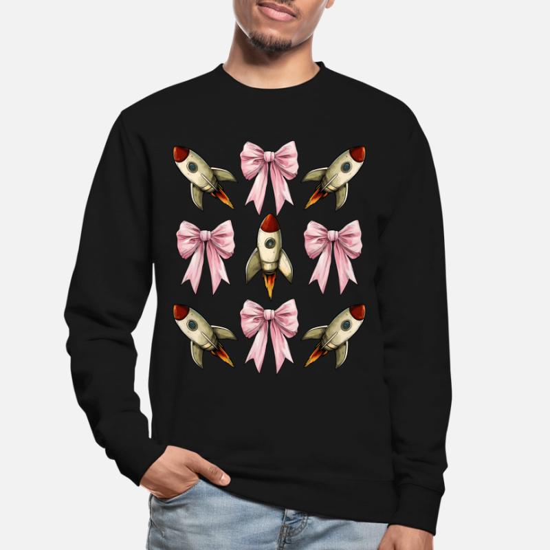 Coquettish Bow Space Rocket Space Shuttle Unisex Sweatshirt