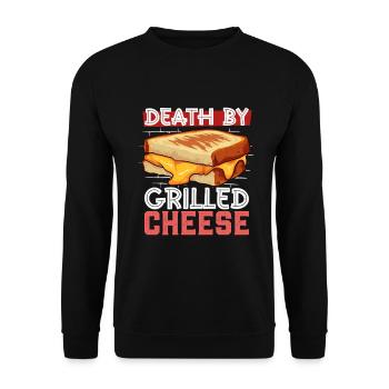 Death by Grilled Cheese Sandwich - Unisex Pullover - Schwarz - Vorne - Alina (178cm) & Michal (187cm)