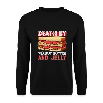 Mort par sandwich au beurre de cacahuète et à la gelée - Sweat-shirt Unisexe - noir - Devant - Alina (178cm) & Michal (187cm)