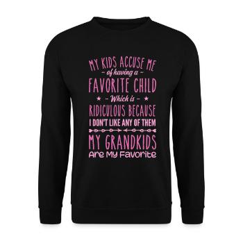 My Grandkids Are My Favorite Grandmother Grandma - Unisex Sweatshirt - black - Front - Alina (178cm) & Michal (187cm)