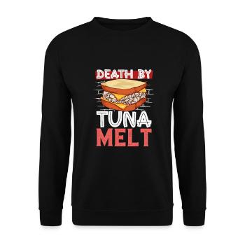 Death by Tuna Melt Sandwich - Unisex Pullover - Schwarz - Vorne - Alina (178cm) & Michal (187cm)