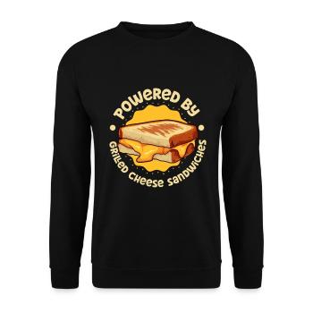 Powered by Grilled Cheese Sandwich - Unisex Sweatshirt - black - Front - Alina (178cm) & Michal (187cm)