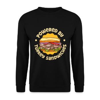 Propulsé par Turkey Sandwich - Sweat-shirt Unisexe - noir - Devant - Alina (178cm) & Michal (187cm)