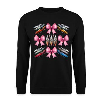 Coquette Bow Kayak Kayak Kayak Kayak Kayak Bateau Paddle - Sweat-shirt Unisexe - noir - Devant - Alina (178cm) & Michal (187cm)