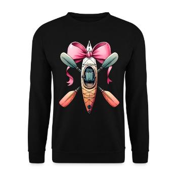Coquette Bow Kayak Kayak Kayak Kayak Kayak Bateau Paddle - Sweat-shirt Unisexe - noir - Devant - Alina (178cm) & Michal (187cm)
