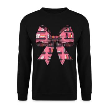 Coquette Bow Bibliothekar Bibliothek Bücher Muster - Unisex Pullover - Schwarz - Vorne - Alina (178cm) & Michal (187cm)