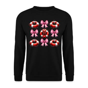 Coquette Bow Lifeguard Garde de piscine Rose - Sweat-shirt Unisexe - noir - Devant - Alina (178cm) & Michal (187cm)